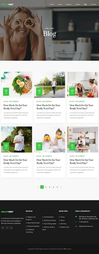 healthvest mini website template desktop screenshot
