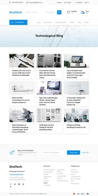 onetech mini website template desktop screenshot