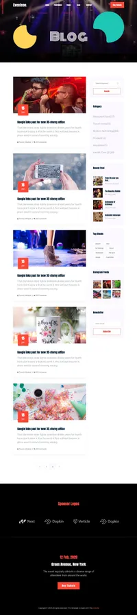 eventcon mini website template desktop screenshot