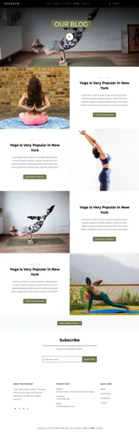 yogafun mini website template desktop screenshot