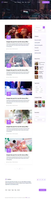 listco mini website template desktop screenshot