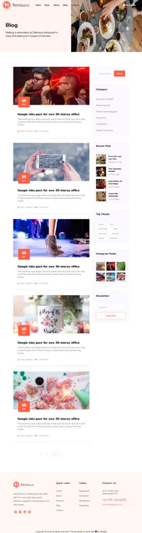 restauco mini website template desktop screenshot