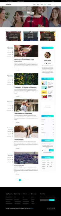 edusmart mini website template desktop screenshot