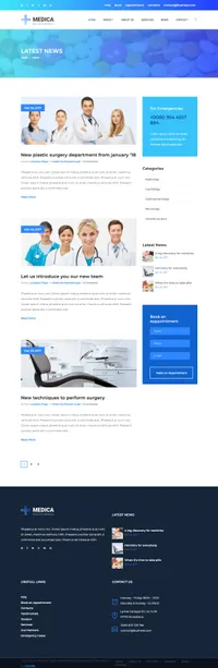 medica mini website template desktop screenshot