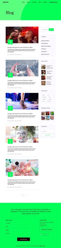 jackco mini website template desktop screenshot