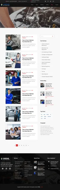carepair mini website template desktop screenshot
