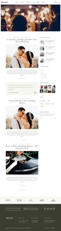weddingdreams mini website template desktop screenshot