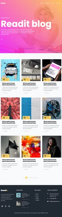 readit mini website template desktop screenshot