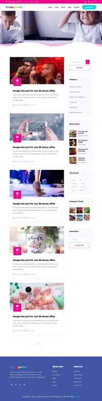 kindergarten mini website template desktop screenshot