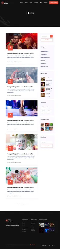 myphotography mini website template desktop screenshot