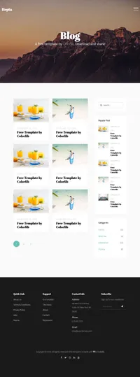 hepta mini website template desktop screenshot