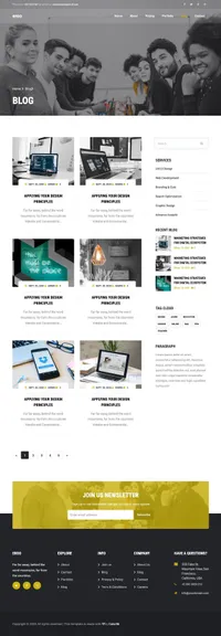 eroo mini website template desktop screenshot