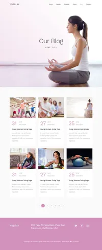 yogalax mini website template desktop screenshot