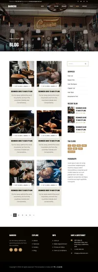 barbero mini website template desktop screenshot