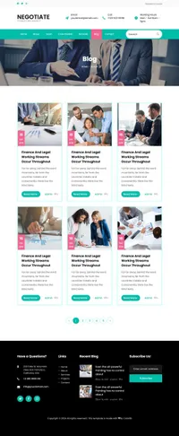 negotiate mini website template desktop screenshot