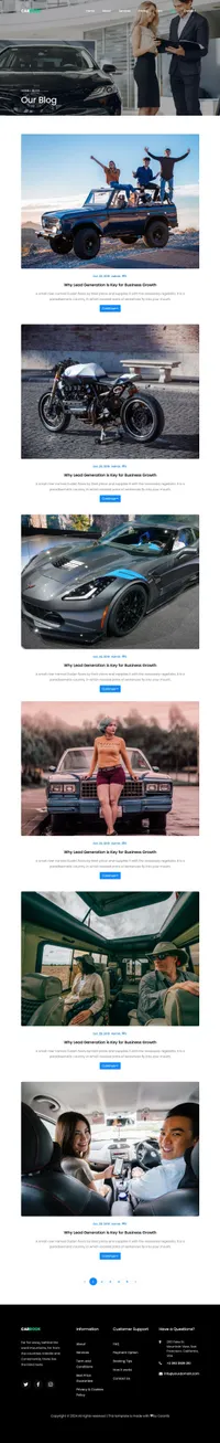 carbook mini website template desktop screenshot