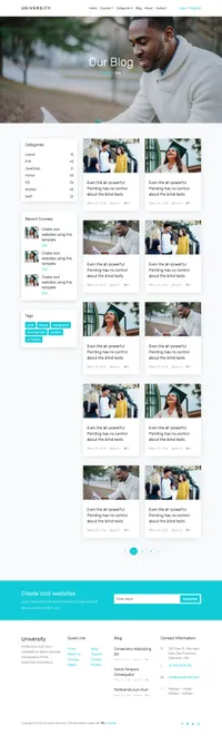 university mini website template desktop screenshot
