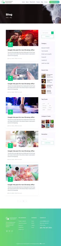 environmentalorganization mini website template desktop screenshot