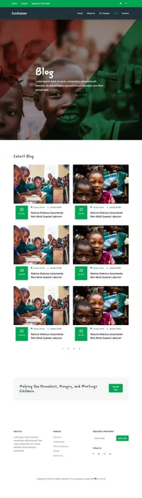 fundraiser mini website template desktop screenshot