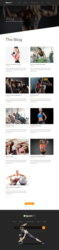 sportsfit mini website template desktop screenshot