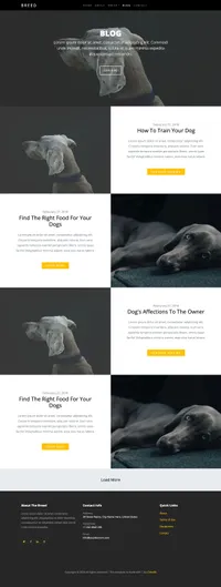 breed mini website template desktop screenshot
