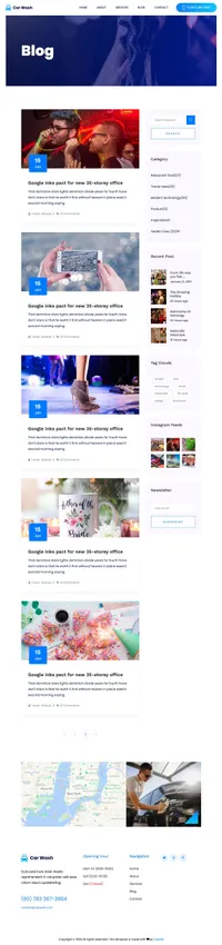 carwash mini website template desktop screenshot