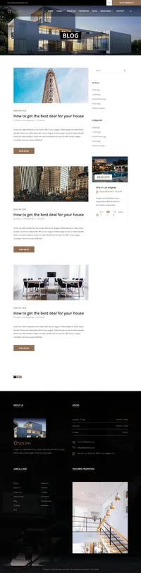 south mini website template desktop screenshot