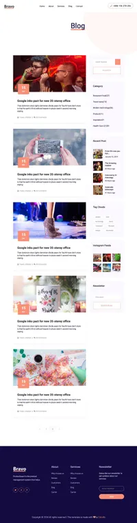 bravo mini website template desktop screenshot
