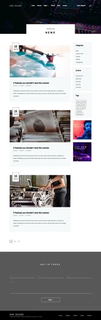 onemusic mini website template desktop screenshot