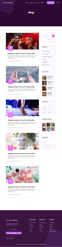 ecohosting mini website template desktop screenshot