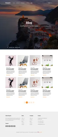 passport mini website template desktop screenshot