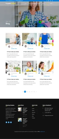 cleaning-company mini website template desktop screenshot