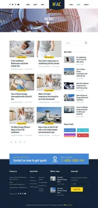 hvacompany mini website template desktop screenshot