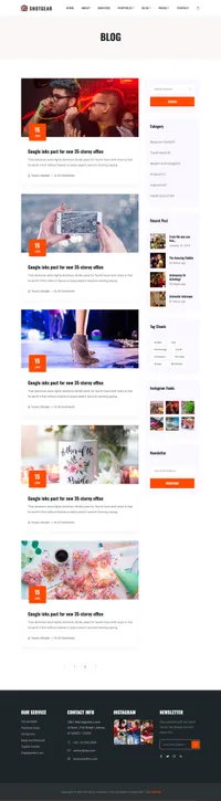 shotgear mini website template desktop screenshot