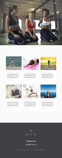 yoga mini website template desktop screenshot
