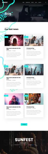 sunfest mini website template desktop screenshot