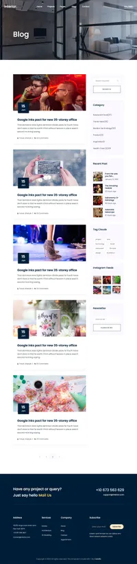 interior-2 mini website template desktop screenshot