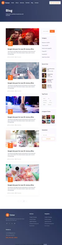 victor mini website template desktop screenshot