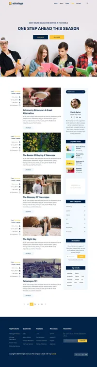 edustage mini website template desktop screenshot