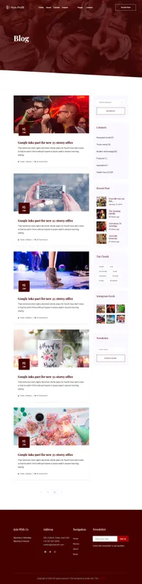 nonprofit mini website template desktop screenshot