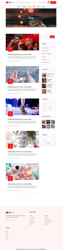 abcbook mini website template desktop screenshot