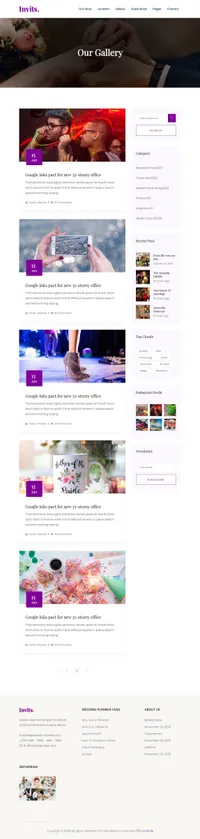 invits mini website template desktop screenshot
