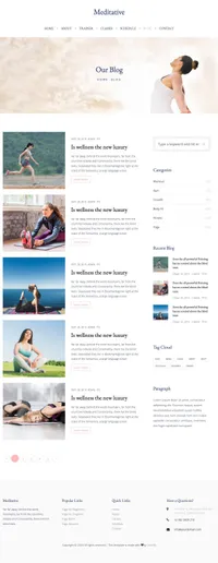 meditative mini website template desktop screenshot