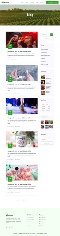 agrica mini website template desktop screenshot