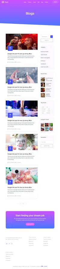 appli mini website template desktop screenshot