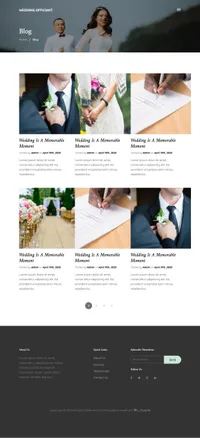 wedding-officiant mini website template desktop screenshot