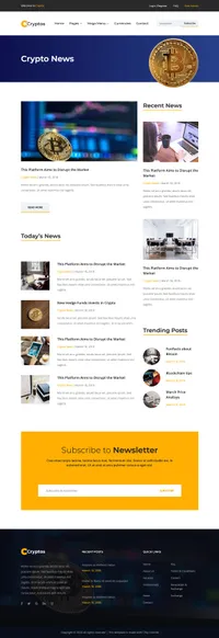 cryptos mini website template desktop screenshot