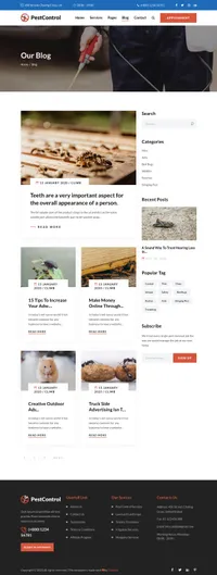 pestcontrol mini website template desktop screenshot
