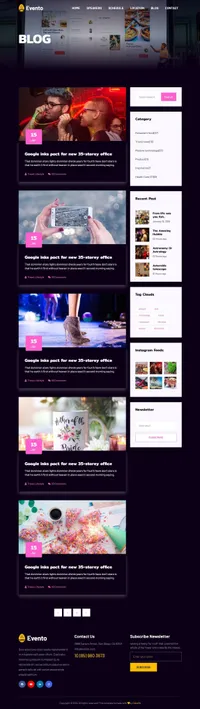 eventotemplate mini website template desktop screenshot