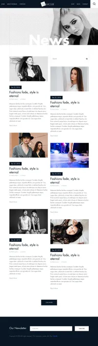 glamour mini website template desktop screenshot